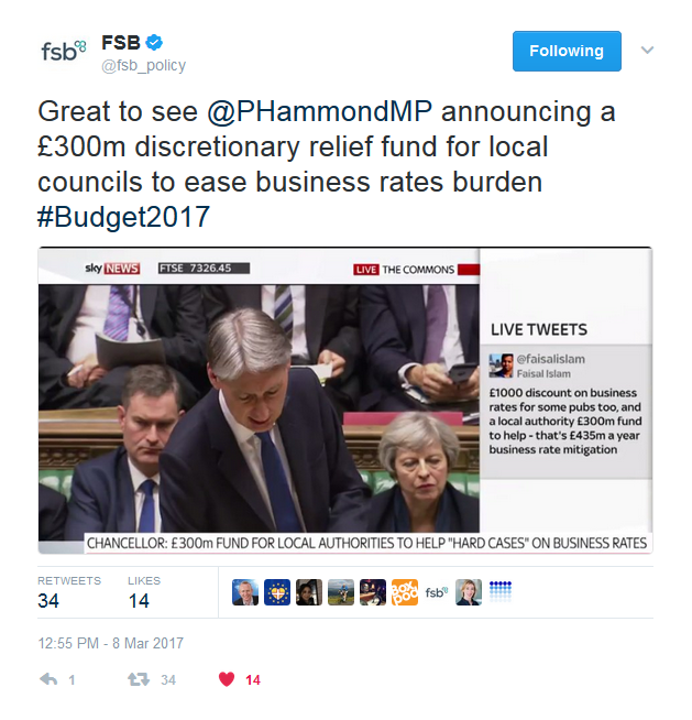 FSB tweet on business rates