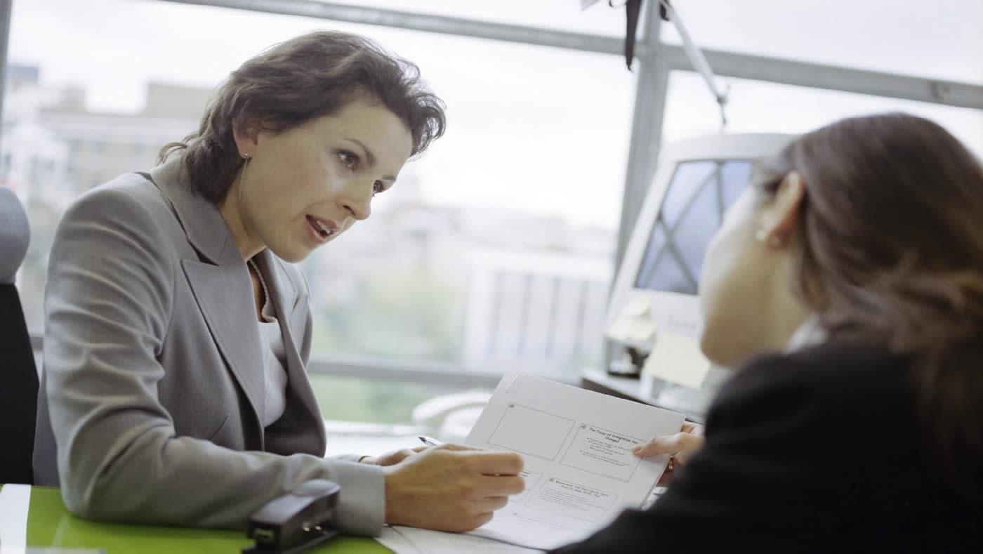 Discussing paperwork