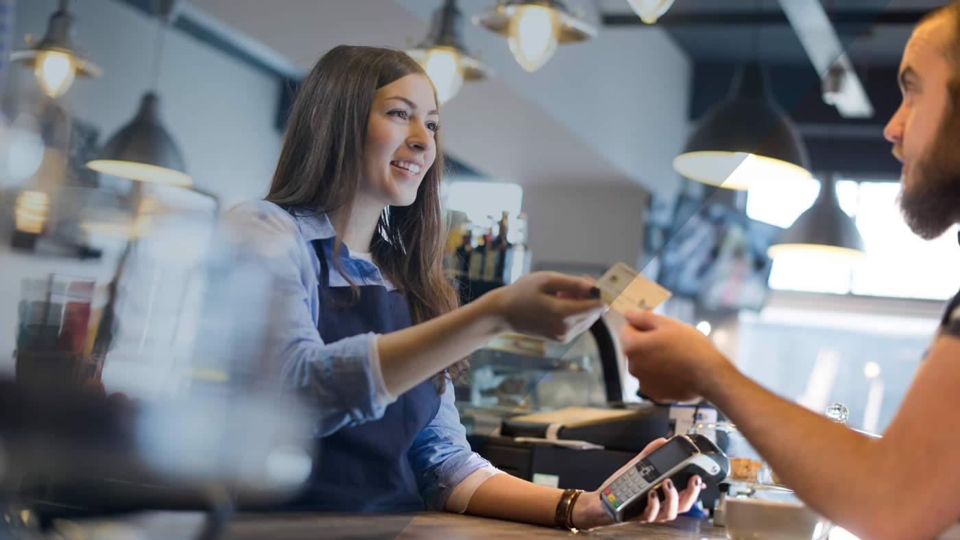 Transaction in coffee shop