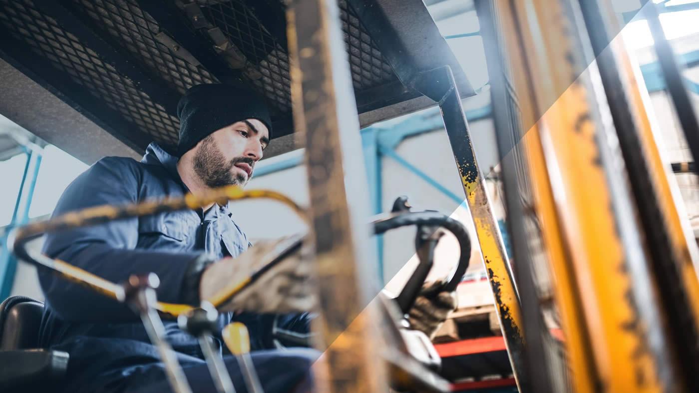 Operating forklift