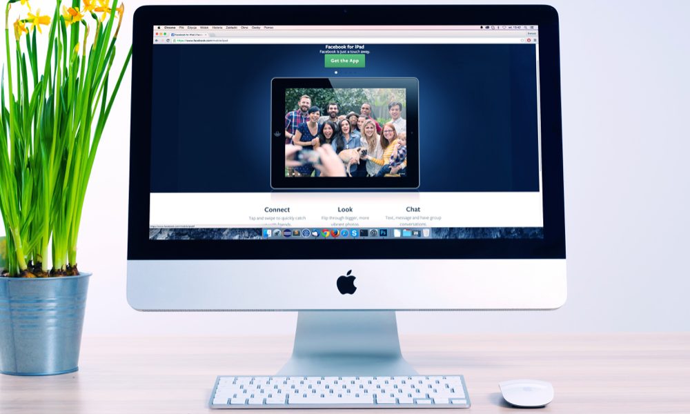 Website on iMac screen