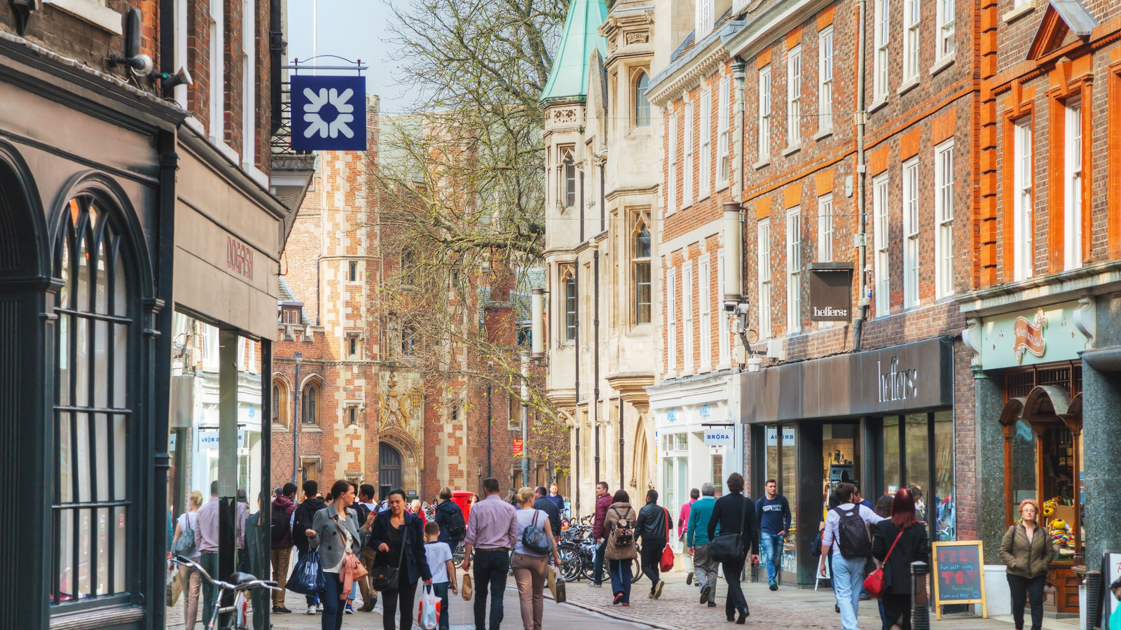 Old central street of Cambridge