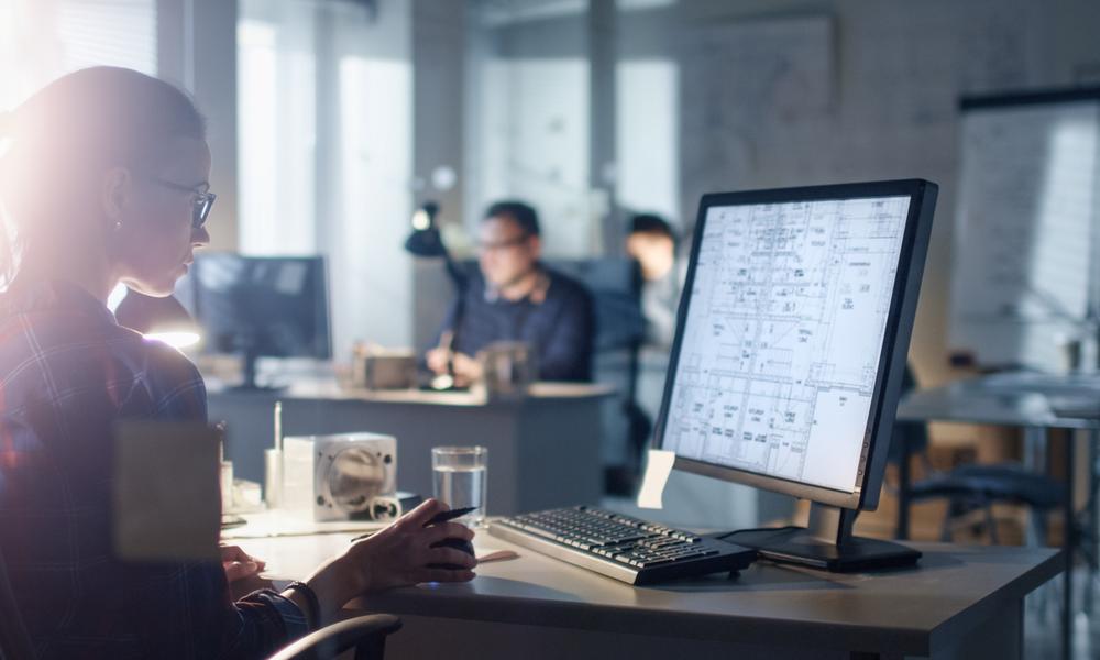 Working at a computer