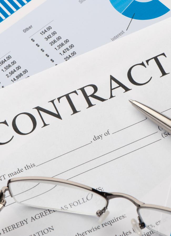 Contract agreement stock image